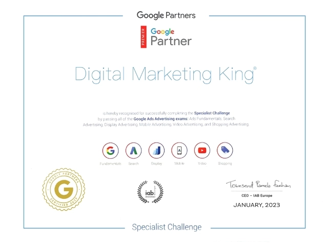 google partner digital marketing king
